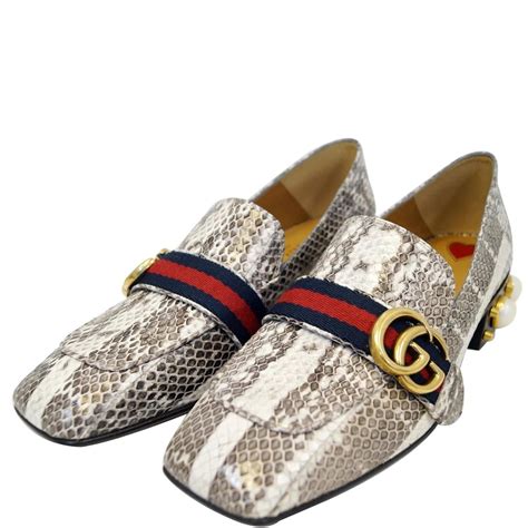 gucci mid heel loafer|gucci snakeskin loafers.